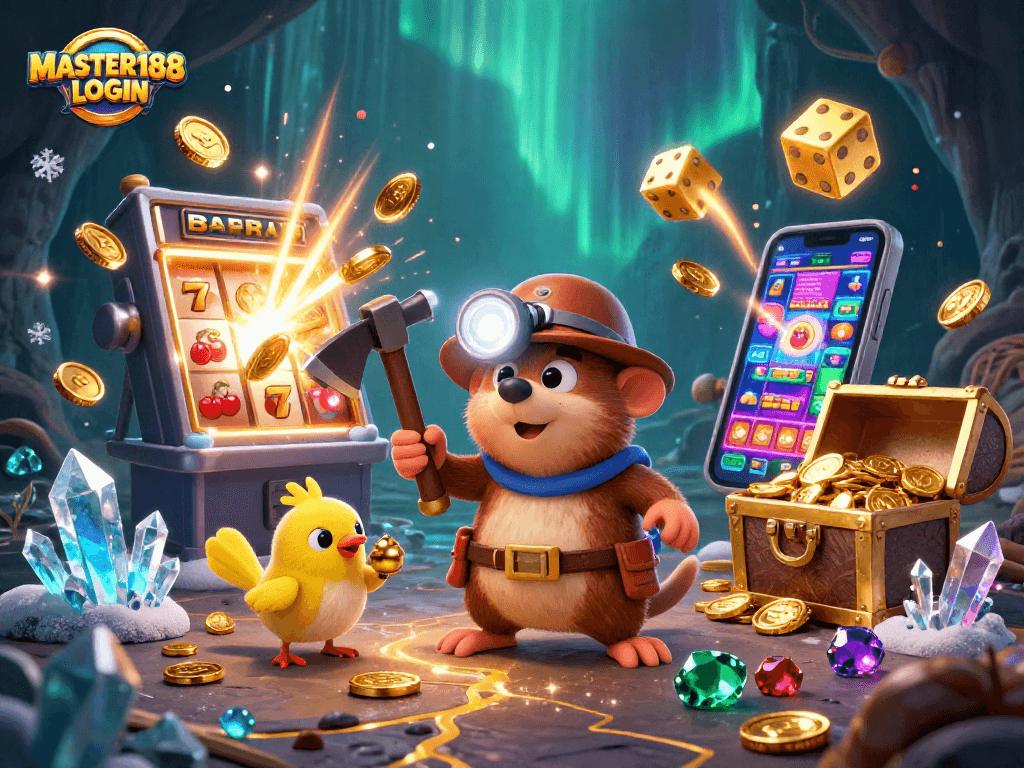 Experience rich gameplay with MASTER188 LOGIN in this vibrant, action-packed 3D casino scene.