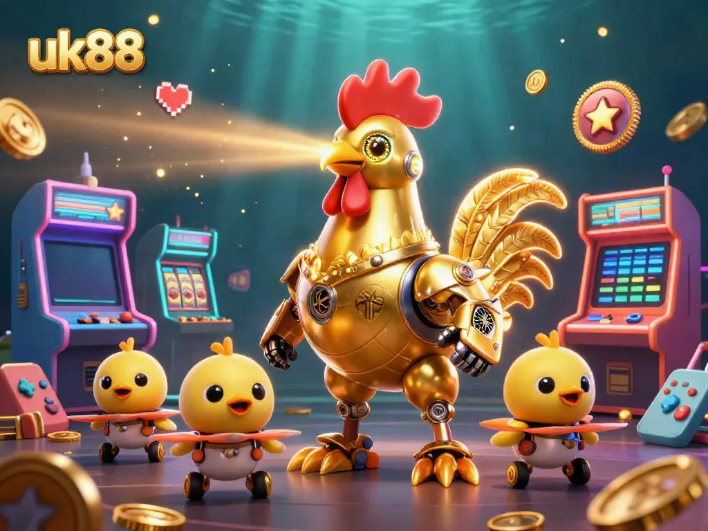 Experience the excitement and vivid action of uk88's gaming universe with a dynamic casino scene.