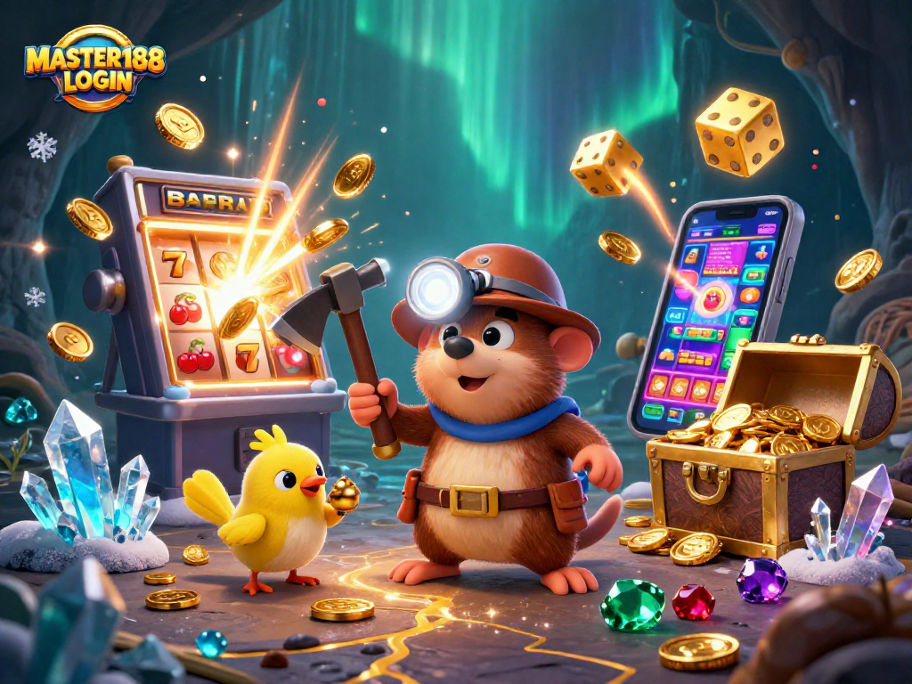 Experience rich gameplay with MASTER188 LOGIN in this vibrant, action-packed 3D casino scene.