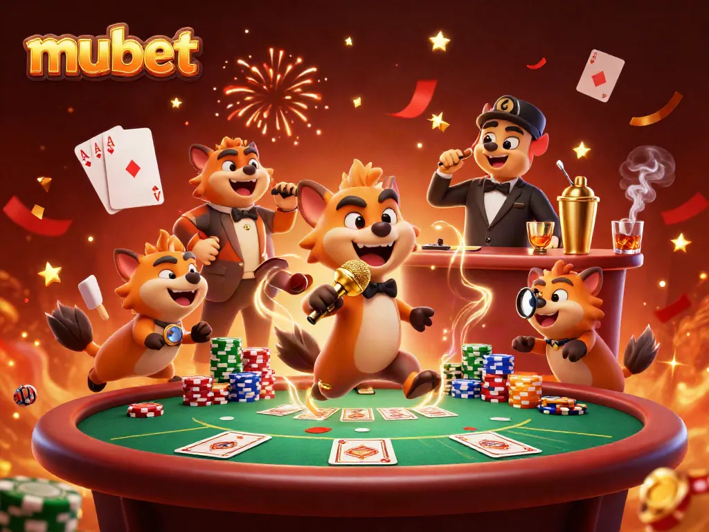 Hyenas run a vibrant comedy casino club in a packed scene, highlighting mubet.