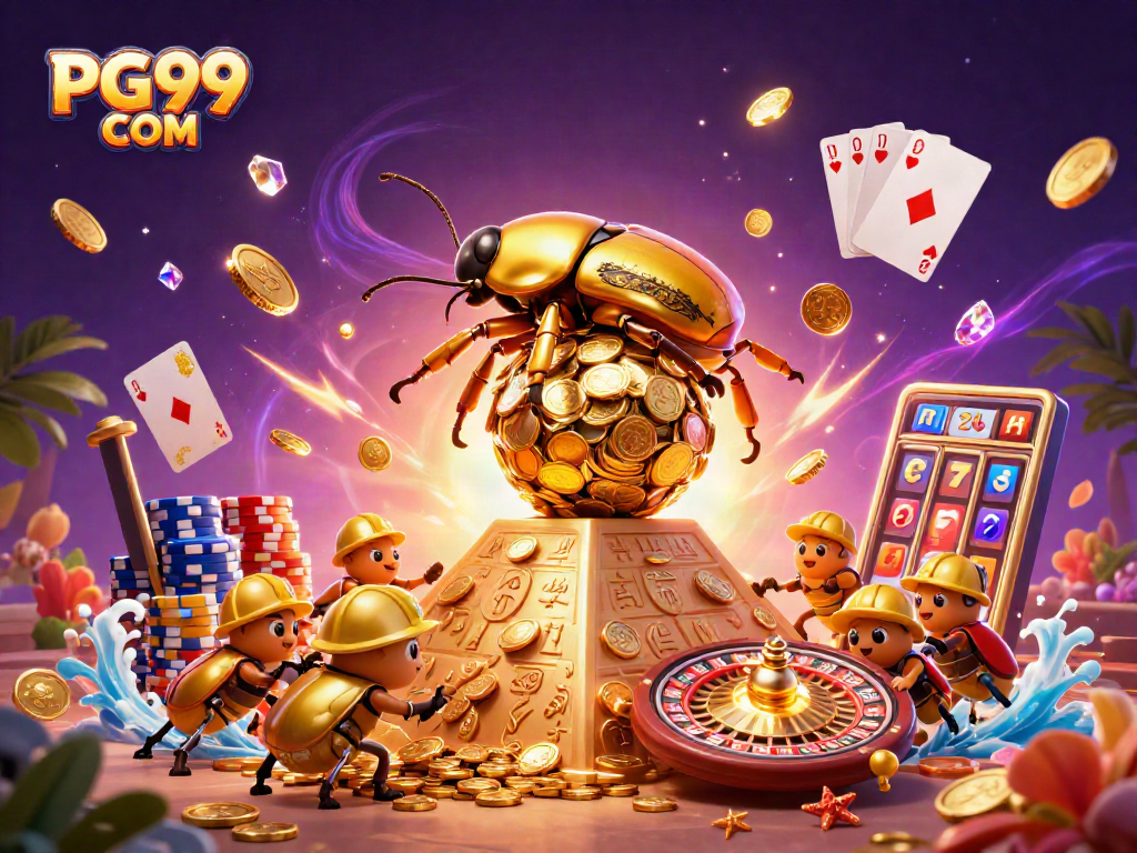 Spin the roulette and win big with PG99 COM's vibrant casino illustration.