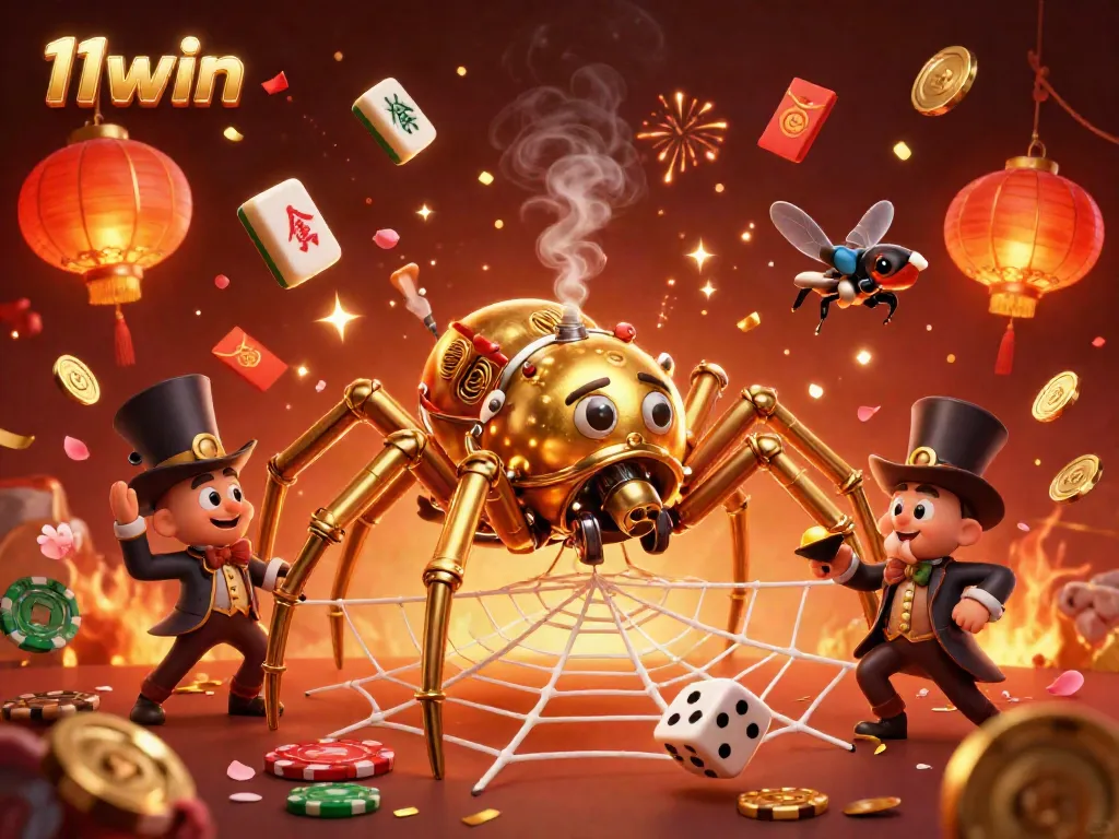 Experience the vibrant excitement of 11win with a 3D illustration of its dynamic casino atmosphere.